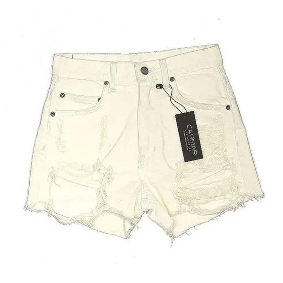 Just in 💫| Camar High Rise Waist Ivory Denim Shorts Women’s SZ 23 - Picture 1 of 2